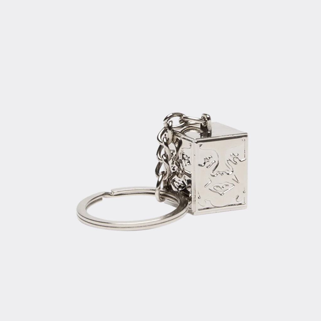 obey-icon-face-cube-key-chain-silver-100160030-sil