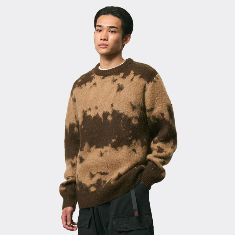 gramicci-mohair-splatter-sweater-g6fm-j037-tpsp-taupe-splatter